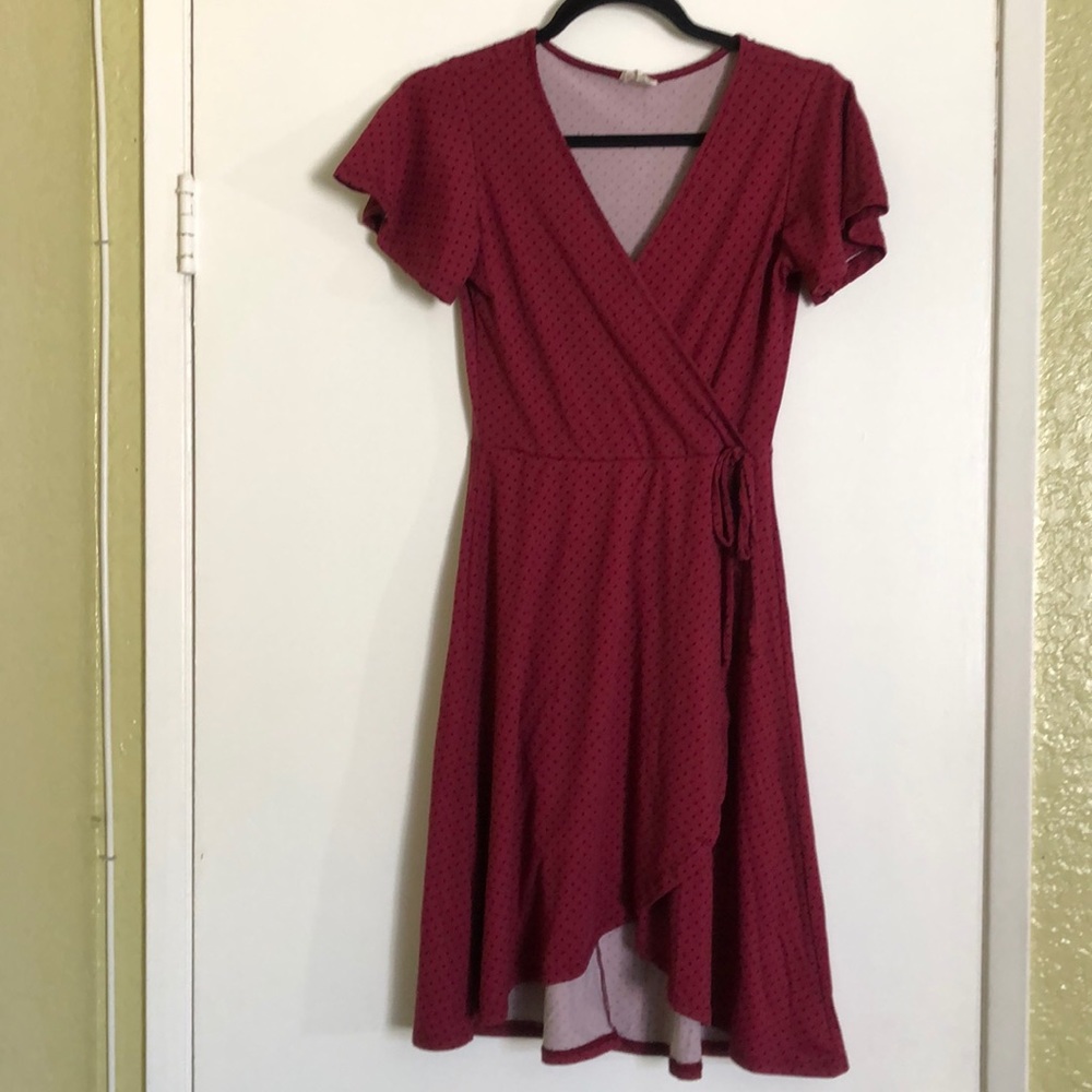 Magenta polka dot dress
